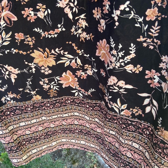 Floral Black and Brown Women's Dress - Picture 6 of 7